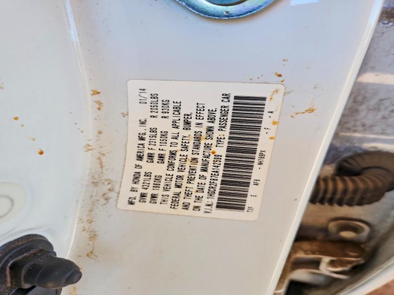 69551176 :رقم المزاد ، 1HGCR2F87EA142599 vin ، 2014 Honda Accord مزاد بيع