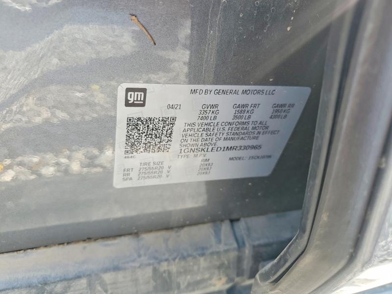 Aukcja sprzedaży 2021 Chevrolet Tahoe, vin: 1GNSKLED1MR330965, numer aukcji: 68094826