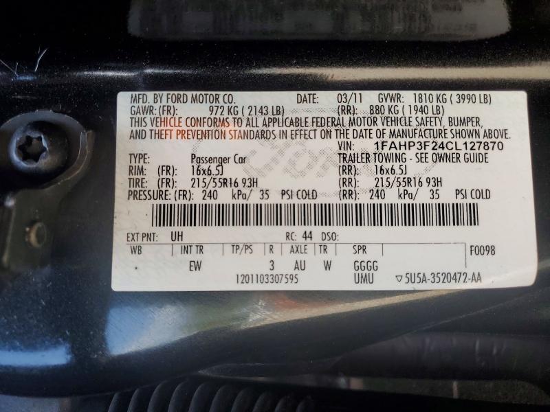 Продажа на аукционе авто 2012 Ford Focus, vin: 1FAHP3F24CL127870, номер лота: 69424126