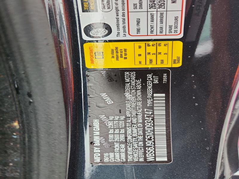 Продаж на аукціоні авто 2017 Bmw M6, vin: WBS6J9C5XHD934747, номер лоту: 69452176