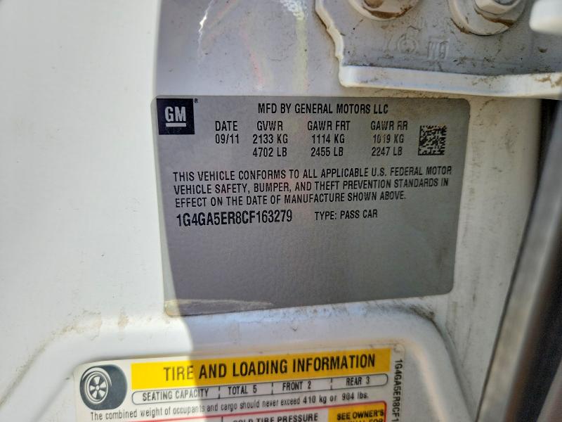 2012 Buick Lacrosse მანქანა იყიდება აუქციონზე, vin: 1G4GA5ER8CF163279, აუქციონის ნომერი: 70001896
