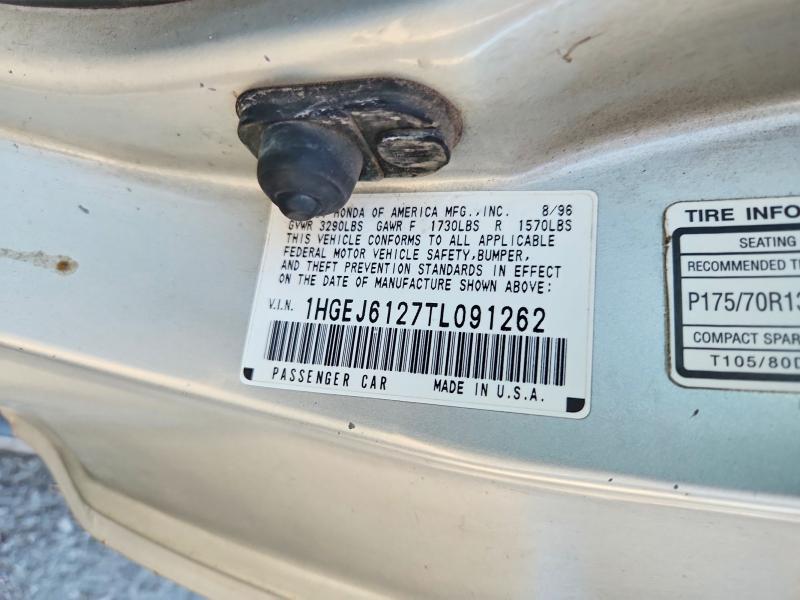 Продажа на аукционе авто 1996 Honda Civic, vin: 1HGEJ6127TL091262, номер лота: 70871346