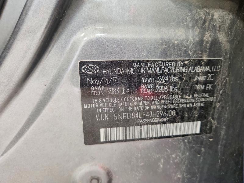 68204176 :رقم المزاد ، 5NPD84LF4JH296100 vin ، 2018 Hyundai Elantra مزاد بيع