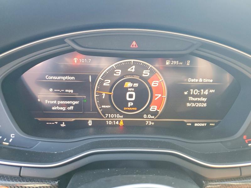 Aukcja sprzedaży 2018 Audi S5, vin: WAUP4AF53JA039492, numer aukcji: 67637356