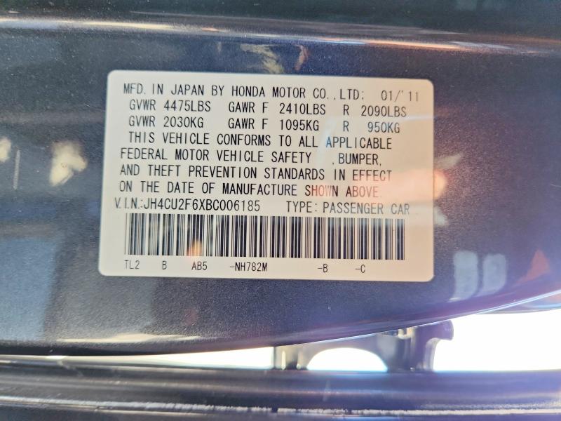 Продаж на аукціоні авто 2011 Acura Tsx, vin: JH4CU2F6XBC006185, номер лоту: 69016296