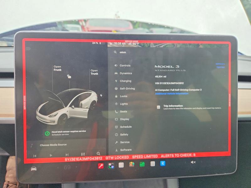 66410046 :رقم المزاد ، 5YJ3E1EA3MF043812 vin ، 2021 Tesla Model 3 مزاد بيع