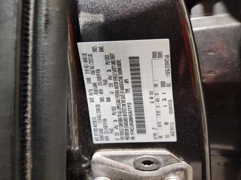 2017 Ford Escape მანქანა იყიდება აუქციონზე, vin: 1FMCU9G98HUA11113, აუქციონის ნომერი: 67430256