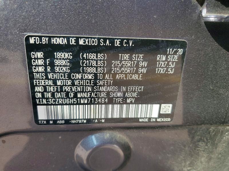 Aukcja sprzedaży 2021 Honda Hr-v, vin: 3CZRU6H51MM713484, numer aukcji: 67511326
