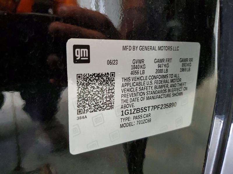 2023 Chevrolet Malibu მანქანა იყიდება აუქციონზე, vin: 1G1ZB5ST7PF235890, აუქციონის ნომერი: 69351906