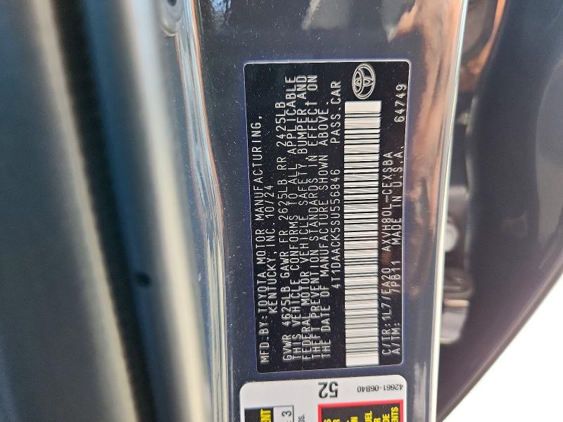 2025 Toyota Camry მანქანა იყიდება აუქციონზე, vin: 4T1DAACK5SU556846, აუქციონის ნომერი: 68004486