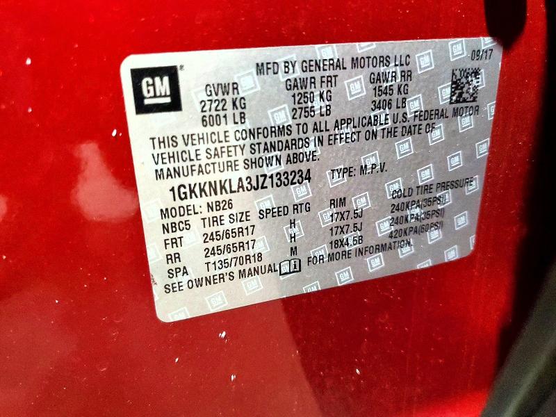 Aukcja sprzedaży 2018 Gmc Acadia, vin: 1GKKNKLA3JZ133234, numer aukcji: 67702856