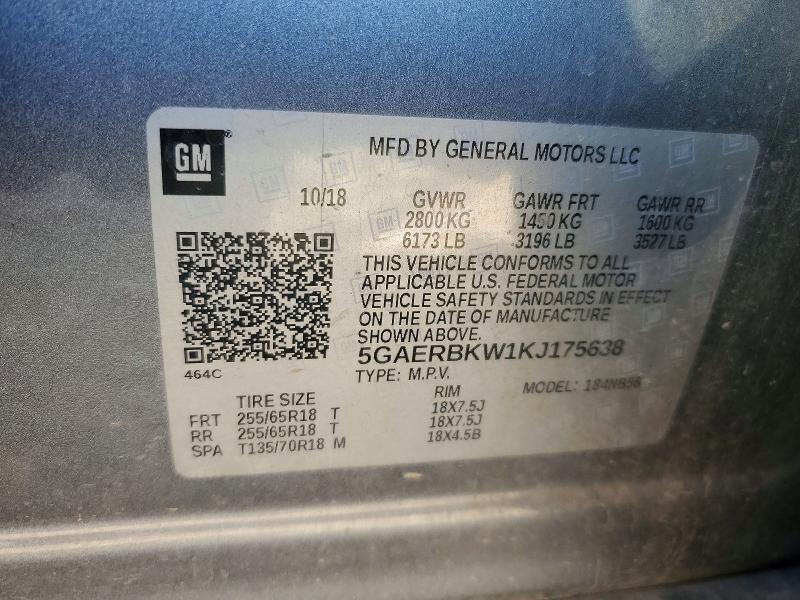 Aukcja sprzedaży 2019 Buick Enclave, vin: 5GAERBKW1KJ175638, numer aukcji: 70729076