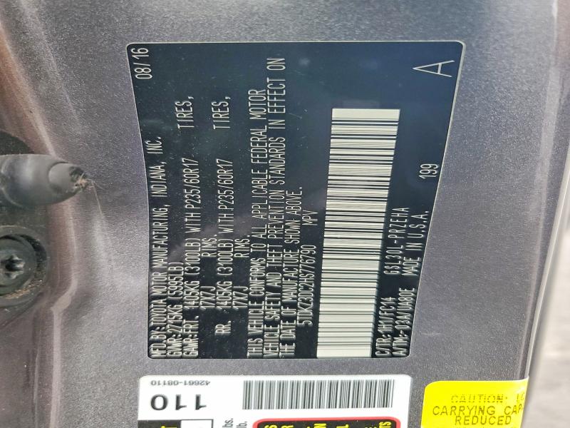 69148126 :رقم المزاد ، 5TDKZ3DC2HS776790 vin ، 2017 Toyota Sienna مزاد بيع