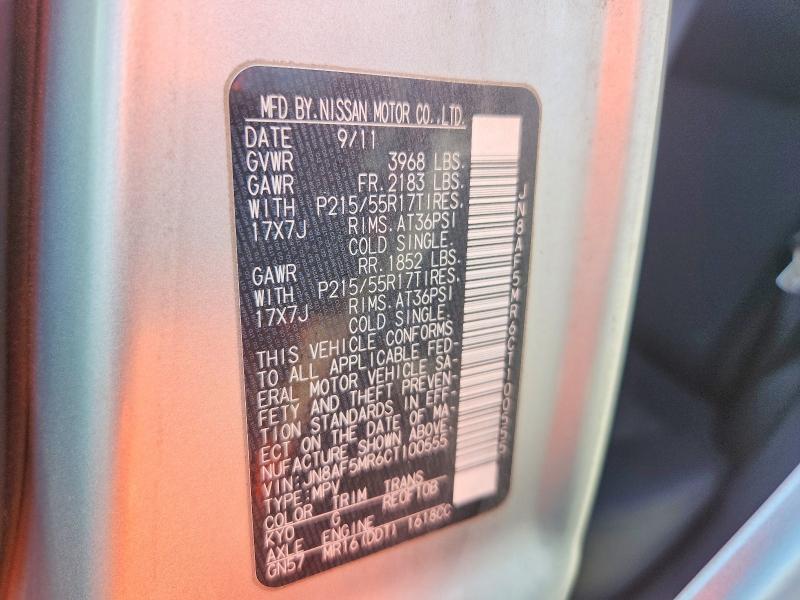 Aukcja sprzedaży 2012 Nissan Juke, vin: JN8AF5MR6CT100555, numer aukcji: 70552276