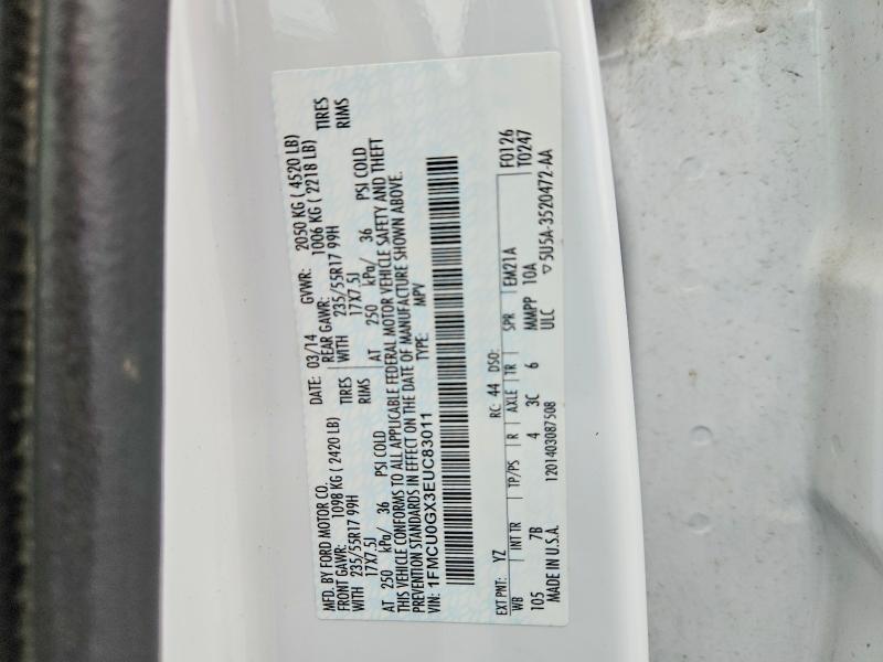 Aukcja sprzedaży 2014 Ford Escape, vin: 1FMCU0GX3EUC83011, numer aukcji: 69858486