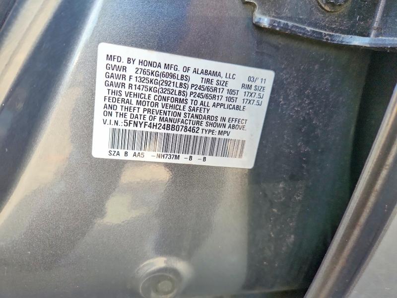 Aukcja sprzedaży 2011 Honda Pilot, vin: 5FNYF4H24BB078462, numer aukcji: 69101716