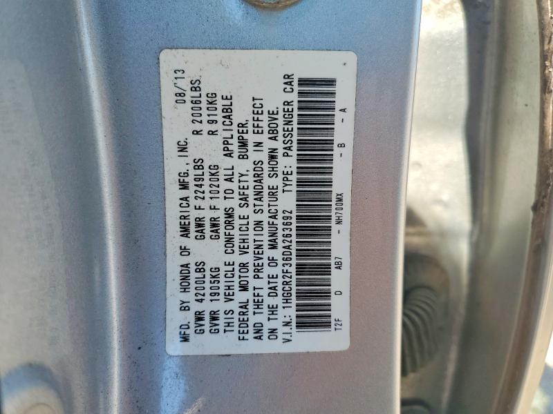 Aukcja sprzedaży 2013 Honda Accord, vin: 1HGCR2F36DA263692, numer aukcji: 68612706