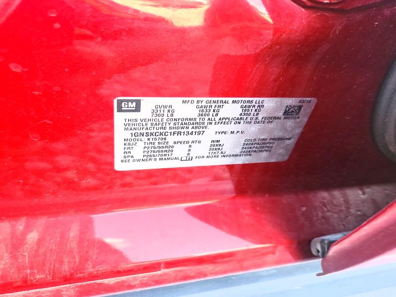 Aukcja sprzedaży 2015 Chevrolet Tahoe, vin: 1GNSKCKC1FR134197, numer aukcji: 69160526