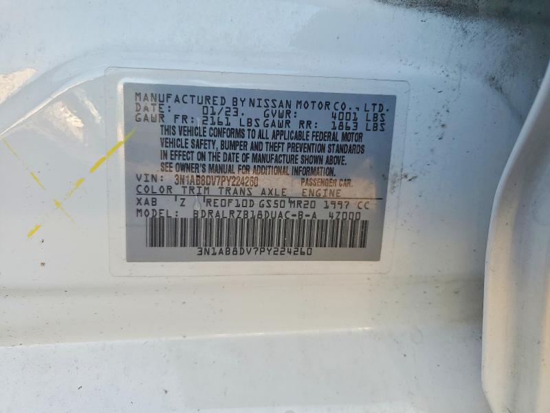 Продаж на аукціоні авто 2023 Nissan Sentra, vin: 3N1AB8DV7PY224260, номер лоту: 69912026