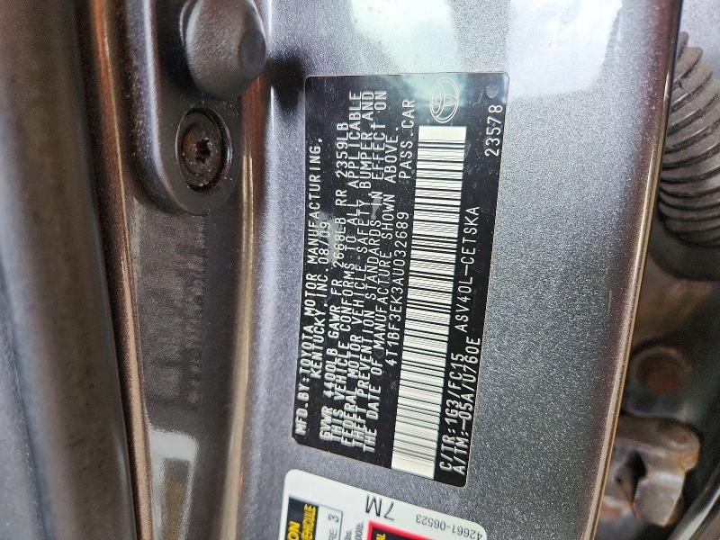 Aukcja sprzedaży 2010 Toyota Camry, vin: 4T1BF3EK3AU032689, numer aukcji: 69199336