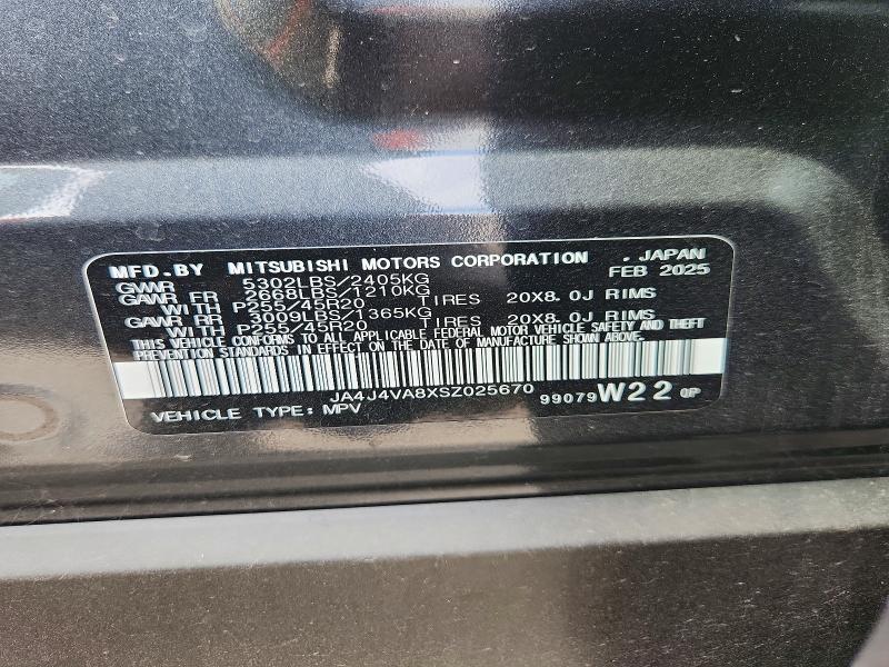 67592316 :رقم المزاد ، JA4J4VA8XSZ025670 vin ، 2025 Mitsubishi Outlander مزاد بيع