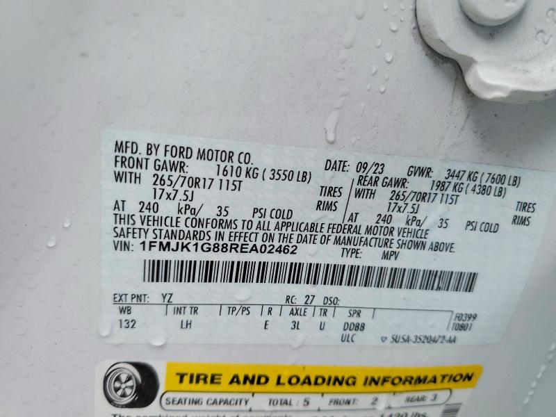 67240216 :رقم المزاد ، 1FMJK1G88REA02462 vin ، 2024 Ford Expedition مزاد بيع