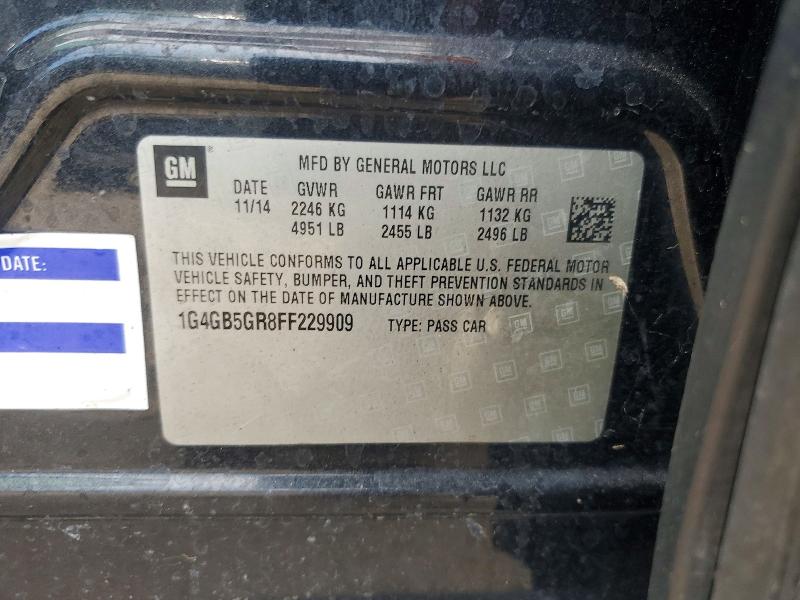 67837546 :رقم المزاد ، 1G4GB5GR8FF229909 vin ، 2015 Buick Lacrosse مزاد بيع