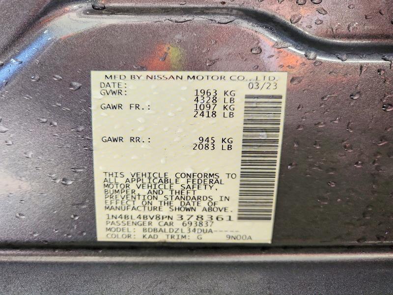 69428936 :رقم المزاد ، 1N4BL4BV8PN378361 vin ، 2023 Nissan Altima مزاد بيع