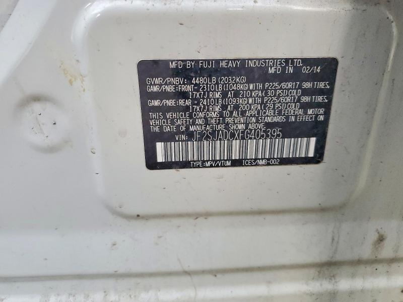 Продажа на аукционе авто 2015 Subaru Forester, vin: JF2SJADCXFG405395, номер лота: 67394386