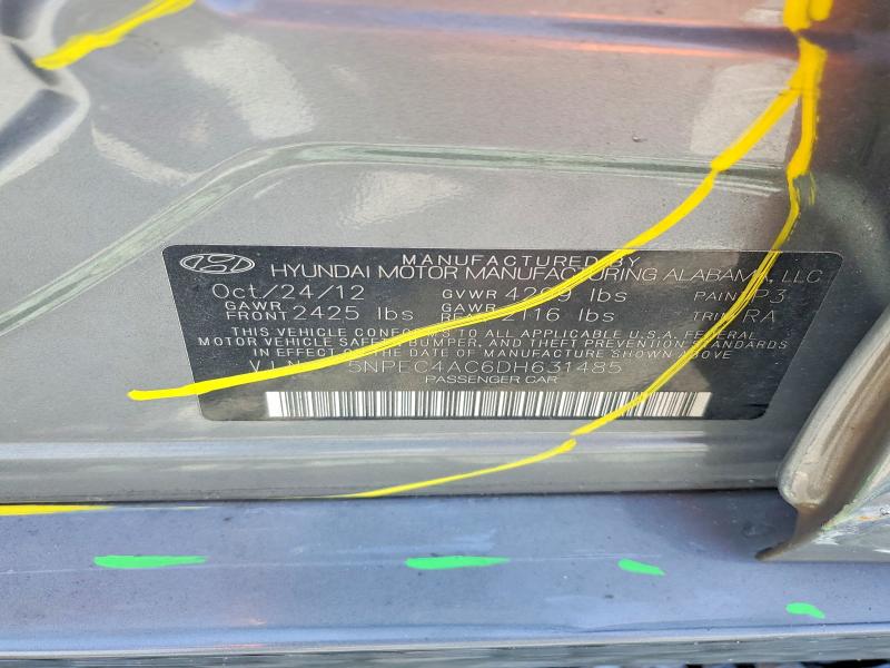 70086196 :رقم المزاد ، 5NPEC4AC6DH631485 vin ، 2013 Hyundai Sonata مزاد بيع