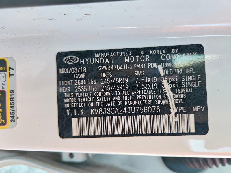 2018 Hyundai Tucson მანქანა იყიდება აუქციონზე, vin: KM8J3CA24JU756076, აუქციონის ნომერი: 65871826