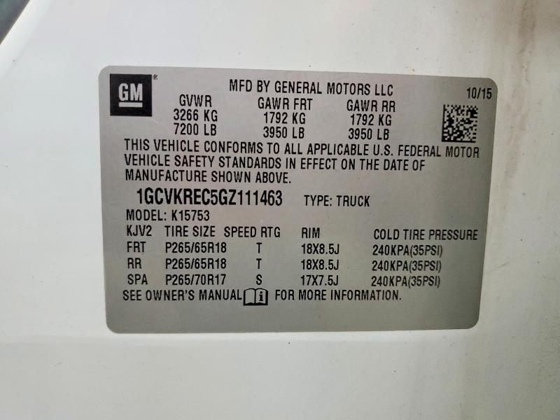 Aukcja sprzedaży 2016 Chevrolet Silverado, vin: 1GCVKREC5GZ111463, numer aukcji: 67894396