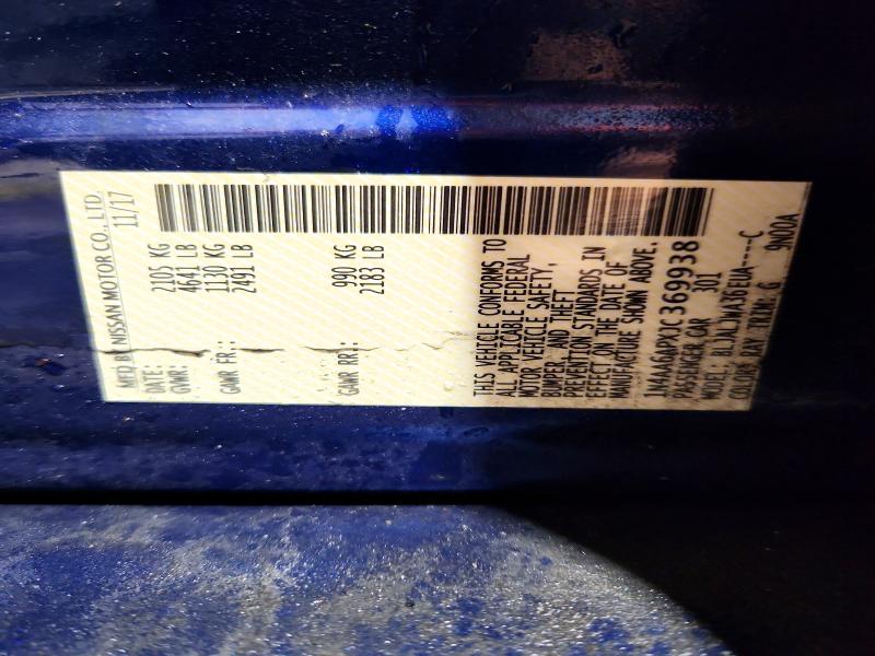 67437696 :رقم المزاد ، 1N4AA6APXJC369938 vin ، 2018 Nissan Maxima مزاد بيع