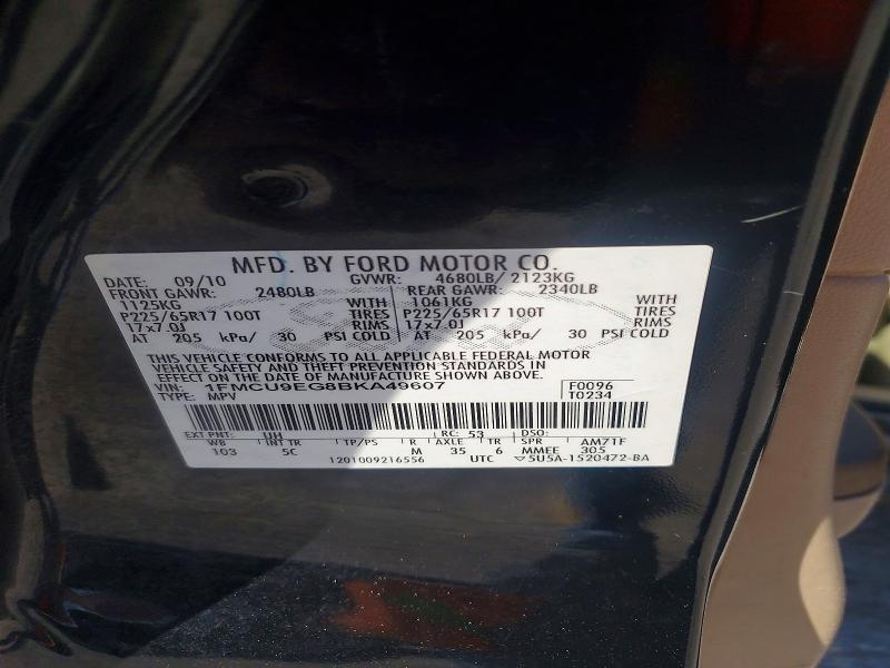 Aukcja sprzedaży 2011 Ford Escape, vin: 1FMCU9EG8BKA49607, numer aukcji: 67276386