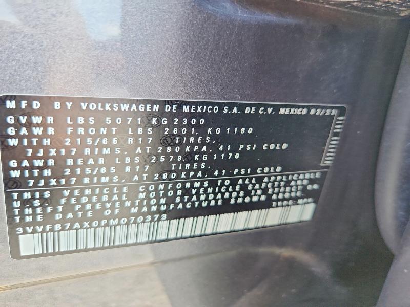 Продажа на аукционе авто 2023 Volkswagen Tiguan, vin: 3VVFB7AX0PM070373, номер лота: 66260516
