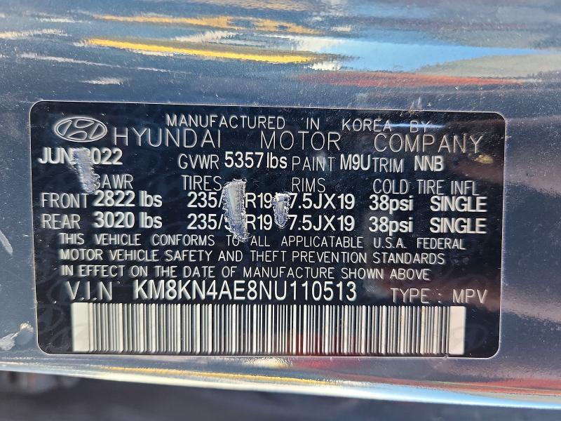 66851076 :رقم المزاد ، KM8KN4AE8NU110513 vin ، 2022 Hyundai Ioniq 5 مزاد بيع
