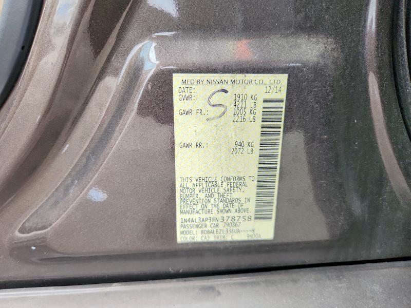 69789086 :رقم المزاد ، 1N4AL3AP3FN378758 vin ، 2015 Nissan Altima مزاد بيع