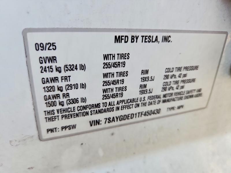 Продажа на аукционе авто 2026 Tesla Model Y, vin: 7SAYGDED1TF450430, номер лота: 69747886