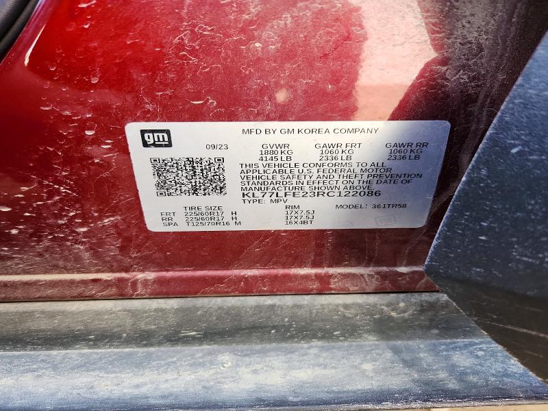 Aukcja sprzedaży 2024 Chevrolet Trax, vin: KL77LFE23RC122086, numer aukcji: 68497406