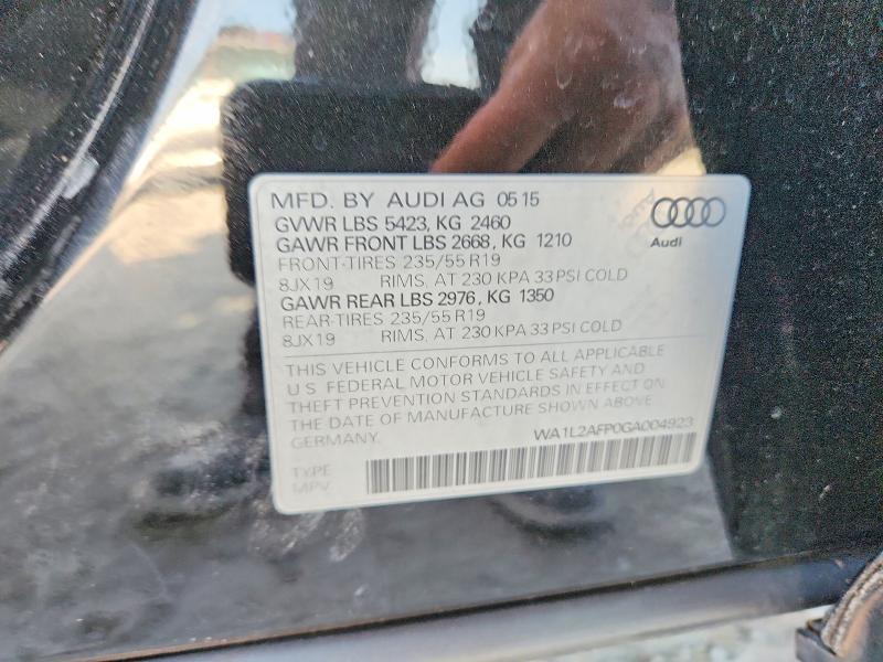 Aukcja sprzedaży 2016 Audi Q5, vin: WA1L2AFP0GA004923, numer aukcji: 68037126