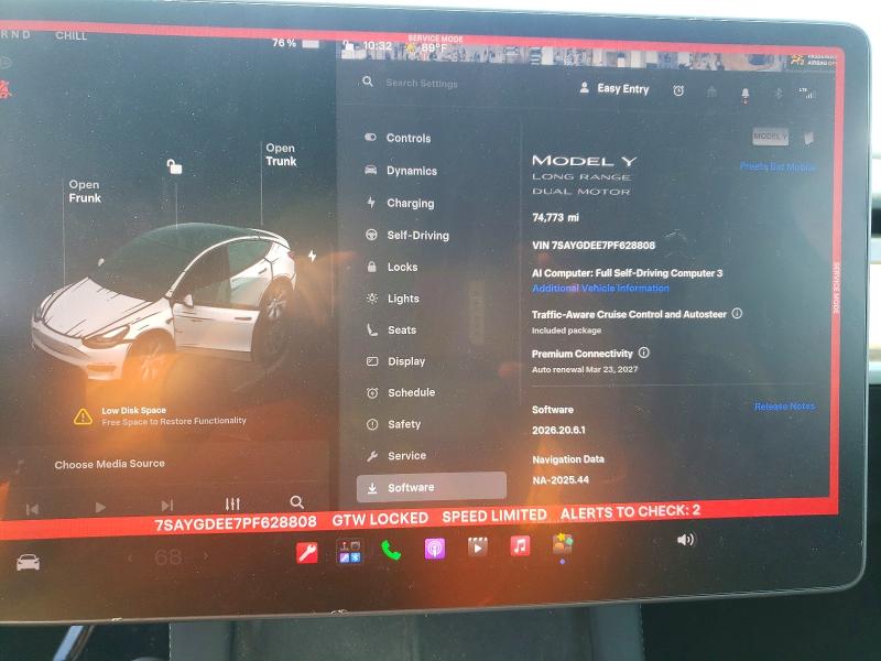 68366486 :رقم المزاد ، 7SAYGDEE7PF628808 vin ، 2023 Tesla Model Y مزاد بيع