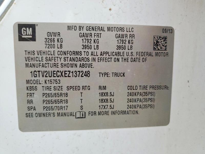Aukcja sprzedaży 2014 Gmc Sierra, vin: 1GTV2UECXEZ137248, numer aukcji: 66555316