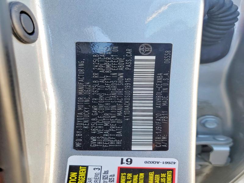 Aukcja sprzedaży 2025 Toyota Camry, vin: 4T1DAACK0SU019916, numer aukcji: 67772086