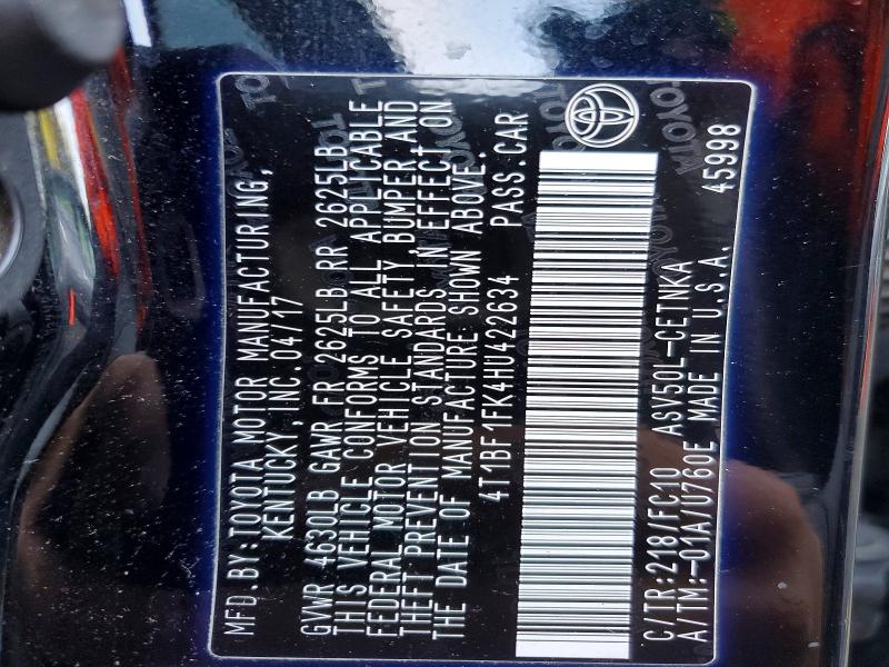 Aukcja sprzedaży 2017 Toyota Camry, vin: 4T1BF1FK4HU422634, numer aukcji: 69463106