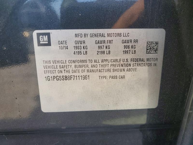 Продаж на аукціоні авто 2015 Chevrolet Cruze, vin: 1G1PG5SB8F7111961, номер лоту: 68584086
