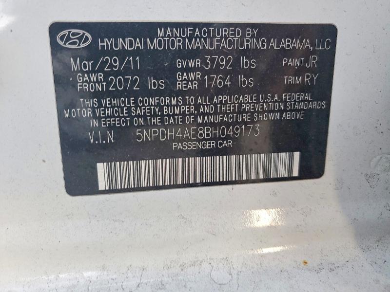 64468886 :رقم المزاد ، 5NPDH4AE8BH049173 vin ، 2011 Hyundai Elantra مزاد بيع