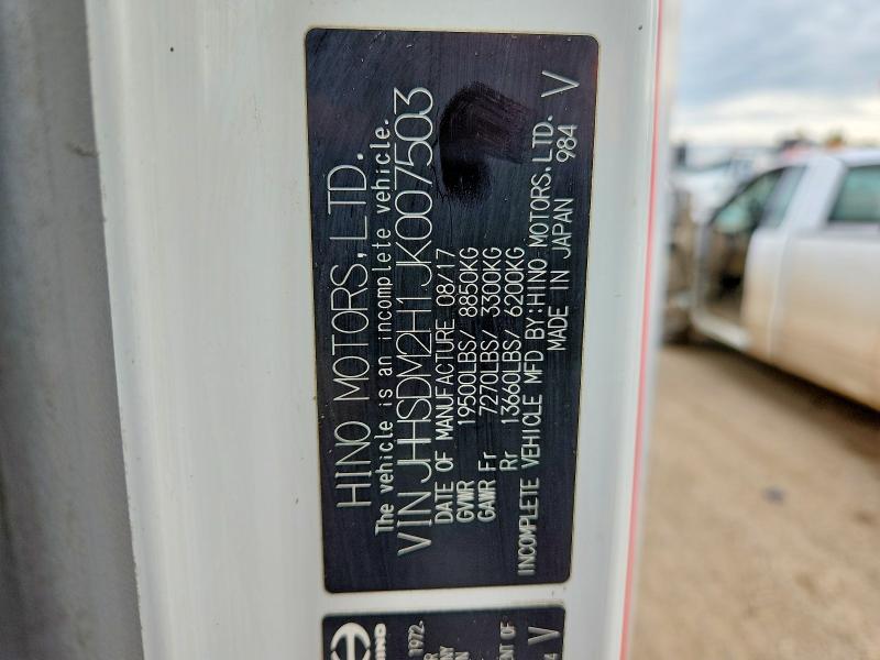 69603526 :رقم المزاد ، JHHSDM2H1JK007503 vin ، 2018 Hino 195 مزاد بيع
