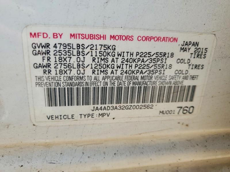 Продажа на аукционе авто 2016 Mitsubishi Outlander, vin: JA4AD3A32GZ002562, номер лота: 70176656