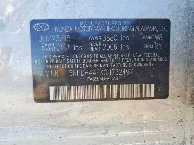 70632696 :رقم المزاد ، 5NPDH4AEXGH732497 vin ، 2016 Hyundai Elantra مزاد بيع