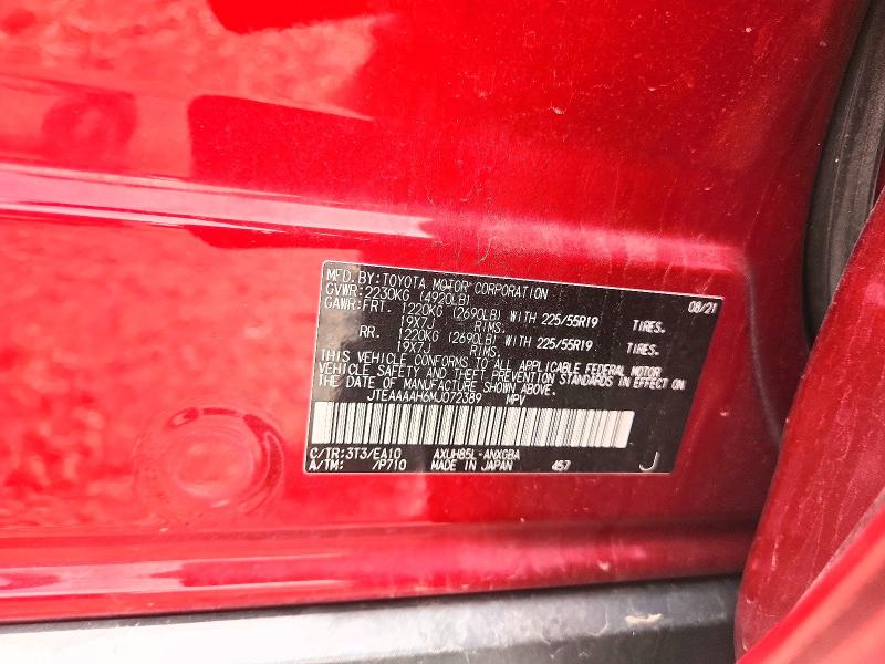 Продажа на аукционе авто 2021 Toyota Venza, vin: JTEAAAAH6MJ072389, номер лота: 67476376